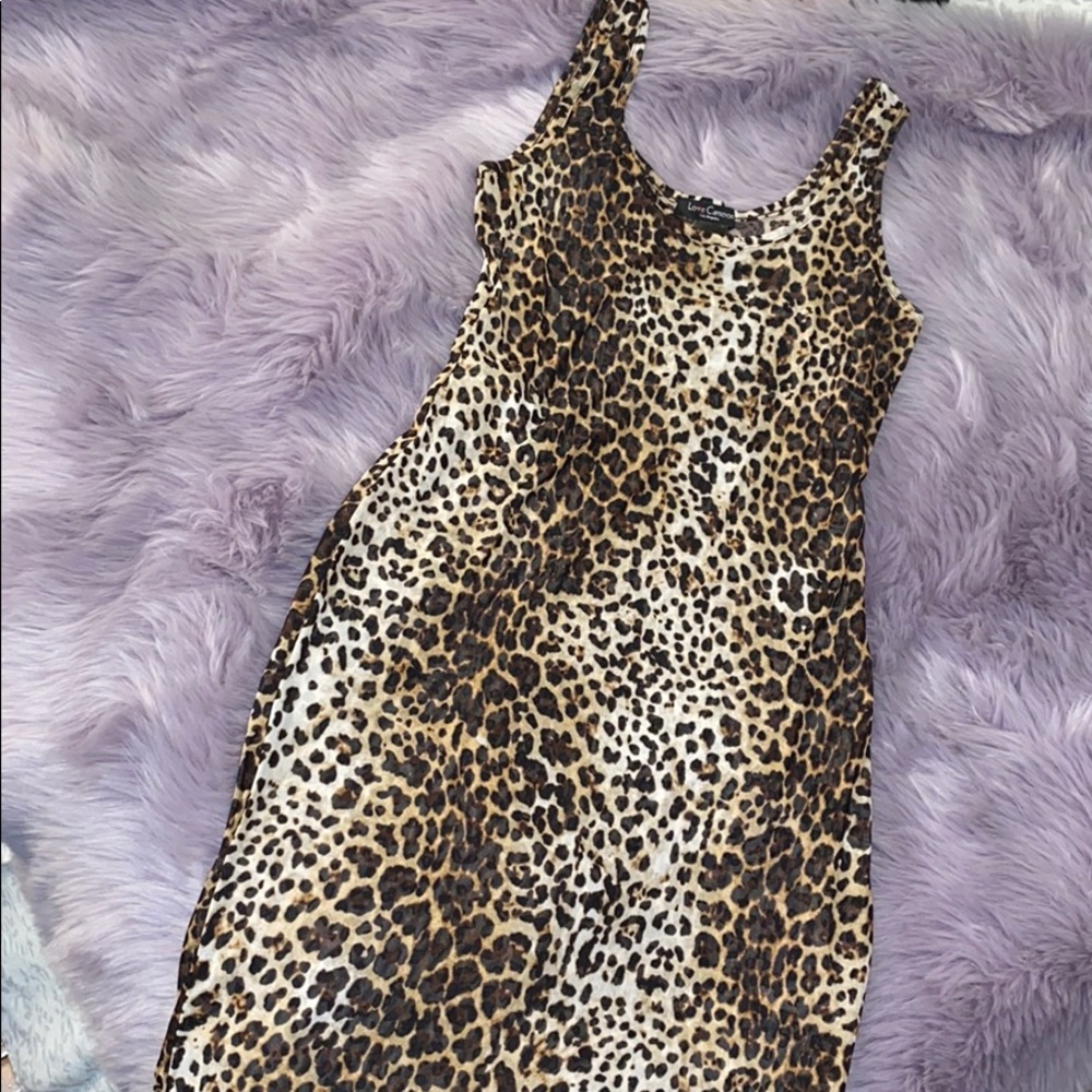 Sheer Leopard Print Bodycon Dress